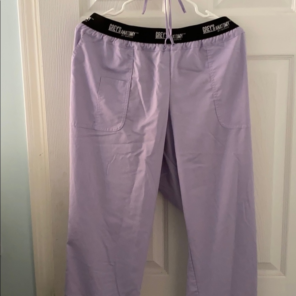 Greys Anatomy Lilac Elastic Drawstring Scrub Pant